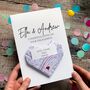 Personalised Map Engagement Congratulations Card, Origami Heart Card For A Special Couple Proposal Venue Location, thumbnail 2 of 5