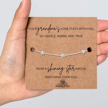 Loss Of Grandma Gift With A Gold Plated Or Silver Plated Star Bracelet And Card, 4 of 4