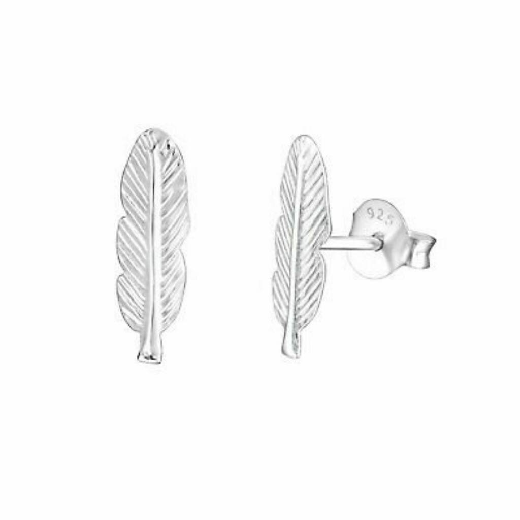 Feather Earrings In Sterling Silver By Lucy Loves Neko