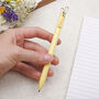 Pastel Yellow Ballpoint Pen With Gold Clip, thumbnail 2 of 4