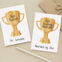 Personalised Gold Trophy Teacher Card, thumbnail 2 of 3