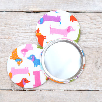 Sausage Dog Fabric Mirror And Pouch, 3 of 4