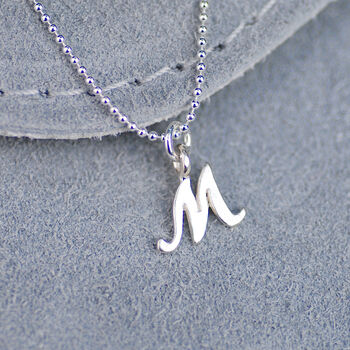 Girl's Personalised Silver Script Initial Necklace, 4 of 8