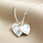 Personalised Double Hammered Heart Charm Necklace, thumbnail 3 of 6