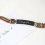 Your Own Handwriting Engraved On Leather Bracelet, thumbnail 8 of 9