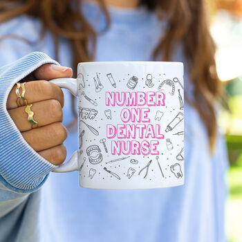 Number One Dental Nurse Doodles Ceramic Mug, 2 of 5