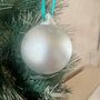 Green And Silver Christmas Baubles Set Of Six, thumbnail 2 of 7