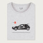 Retro Rally Car Grey Long Sleeve Top, thumbnail 3 of 7
