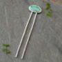 Natural Emerald Hair Pin In Solid Sterling Silver, thumbnail 2 of 4