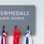 Football Medal Holder Display Personalised Solid Wood, thumbnail 4 of 5