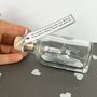 Personalised Silver Paper Ship In A Bottle – Silver Wedding Anniversary Gift, thumbnail 4 of 9