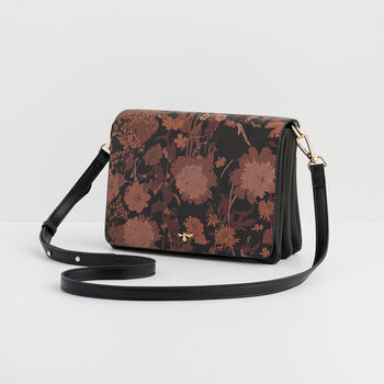 Deco Blooms Black Crossbody Handbag, 2 of 6