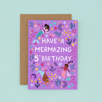 Any Age Mermaid Birthday Card, Girls Birthday Card, 6 of 9