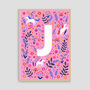 Personalised Unicorn Name Print, Girls A Z Alphabet Art, thumbnail 7 of 12