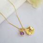 February Birthflower Birthstone Gold Plate Necklace 925, thumbnail 4 of 9