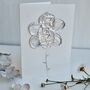 Handmade Personalised Silver Foil Flower Be My Bridesmaid ? Card, thumbnail 3 of 4