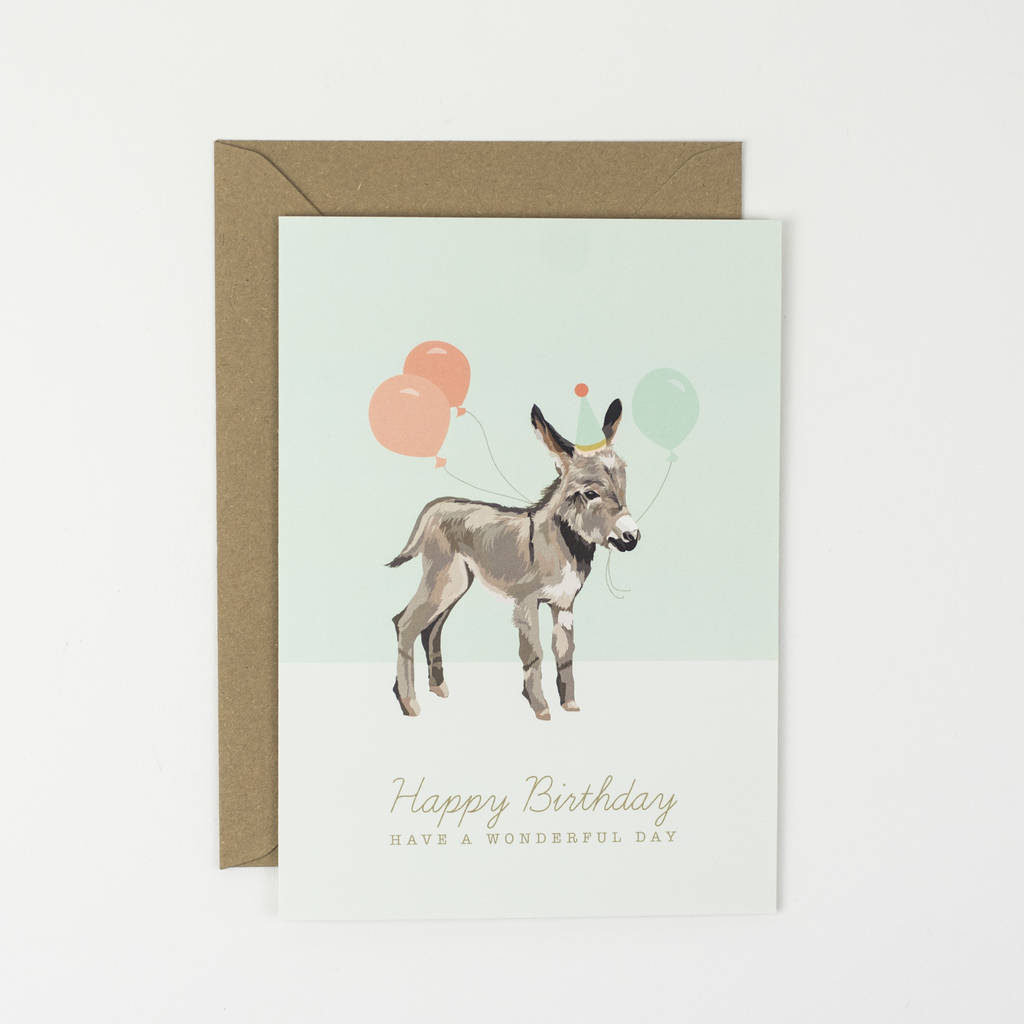 Donkey Birthday Card By Sirocco Design