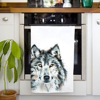Inky Wolf Tea Towel, 5 of 10