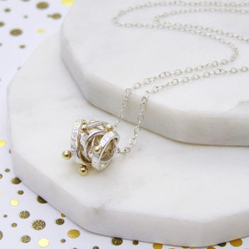 Personalised Silver And Gold Ball Scroll Necklace, 8 of 10