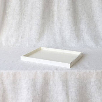 White Wooden Ottoman Tray, Large Serving Tray, 5 of 8