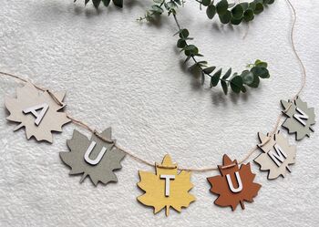 Autumn Bunting Wooden Autumnal Home Decoration Garland, 7 of 9