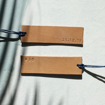 Oak Bark Tanned Leather Personalised Bookmark, 4 of 5