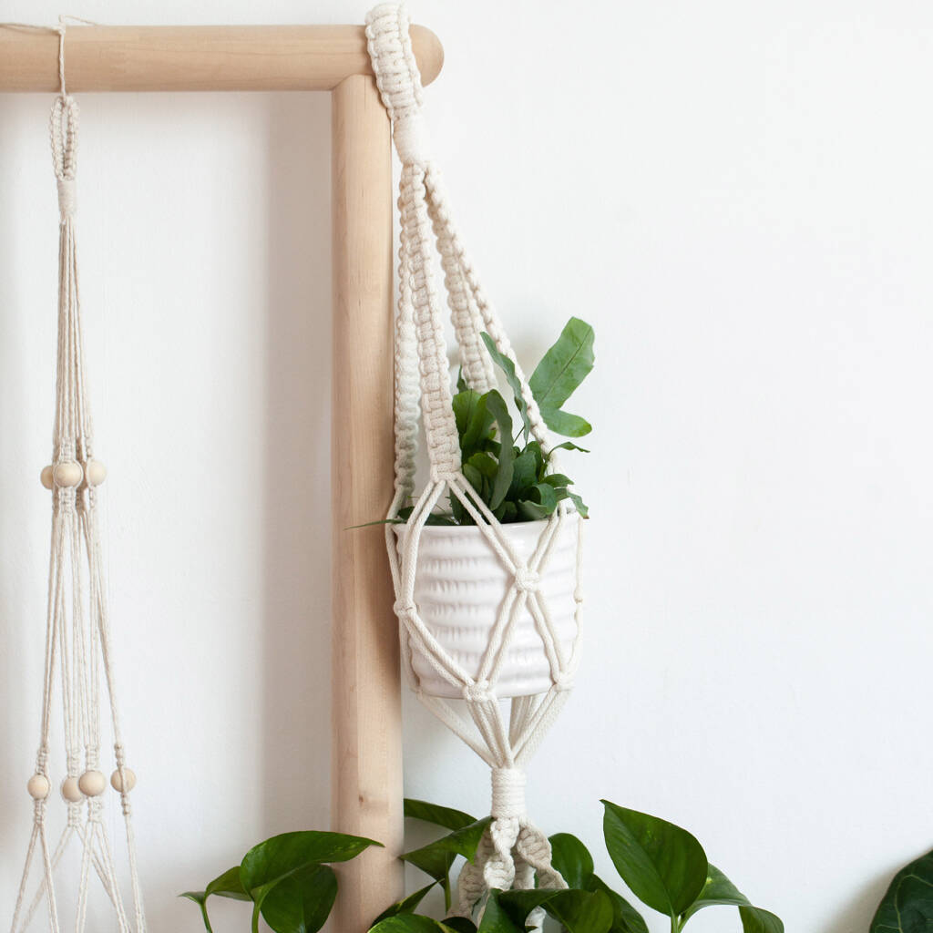 Recycled Macramé Double Plant Hanger, 1 of 4