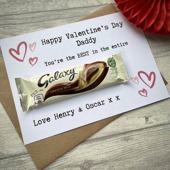 Daddy/Mummy Happy Valentine's Day Chocolate Galaxy Card, 2 of 2