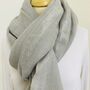 Grey Silver Scarf / Wrap With Cashmere, thumbnail 2 of 5