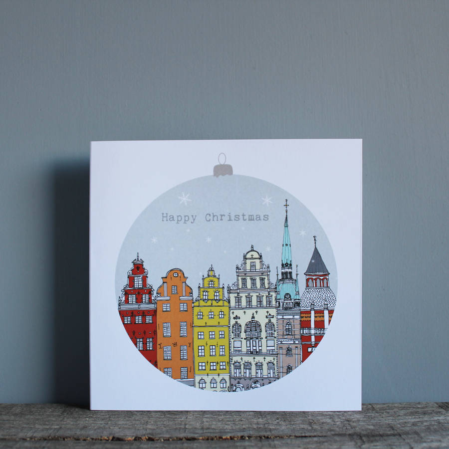 stockholm scandinavian christmas card by helena carrington illustration