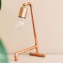 Industrial Copper Table Lamp – Handmade Pipe Desk Light, thumbnail 1 of 7
