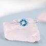 Genuine Swiss Blue Topaz Ring In Sterling Silver, thumbnail 5 of 11
