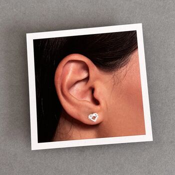 Mother + Daughter Sterling Silver Heart Knot Earrings, 3 of 10