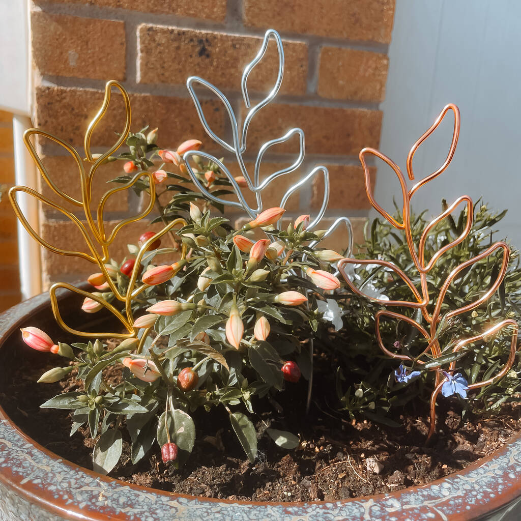 Decorative Leaves Plant Pot Stick By Briar Rose Wire