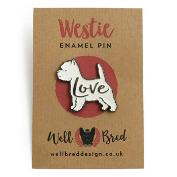 Westie 'Love' Enamel Lapel Pin Badge, 4 of 4