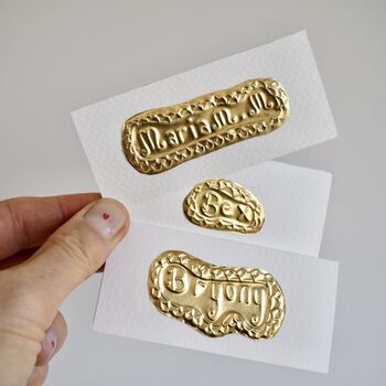 Handmade Gold Foil Personalised Name Place Cards, 3 of 11
