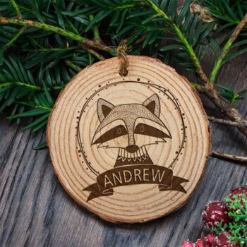 Personalised Natural Pine Wood Christmas Decoration, 6 of 12