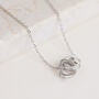 Silver Plated Crystal Encrusted Double Heart Necklace, thumbnail 1 of 3