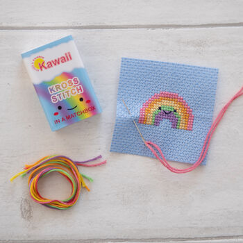 Kawaii Rainbow Mini Cross Stitch Kit, 2 of 10