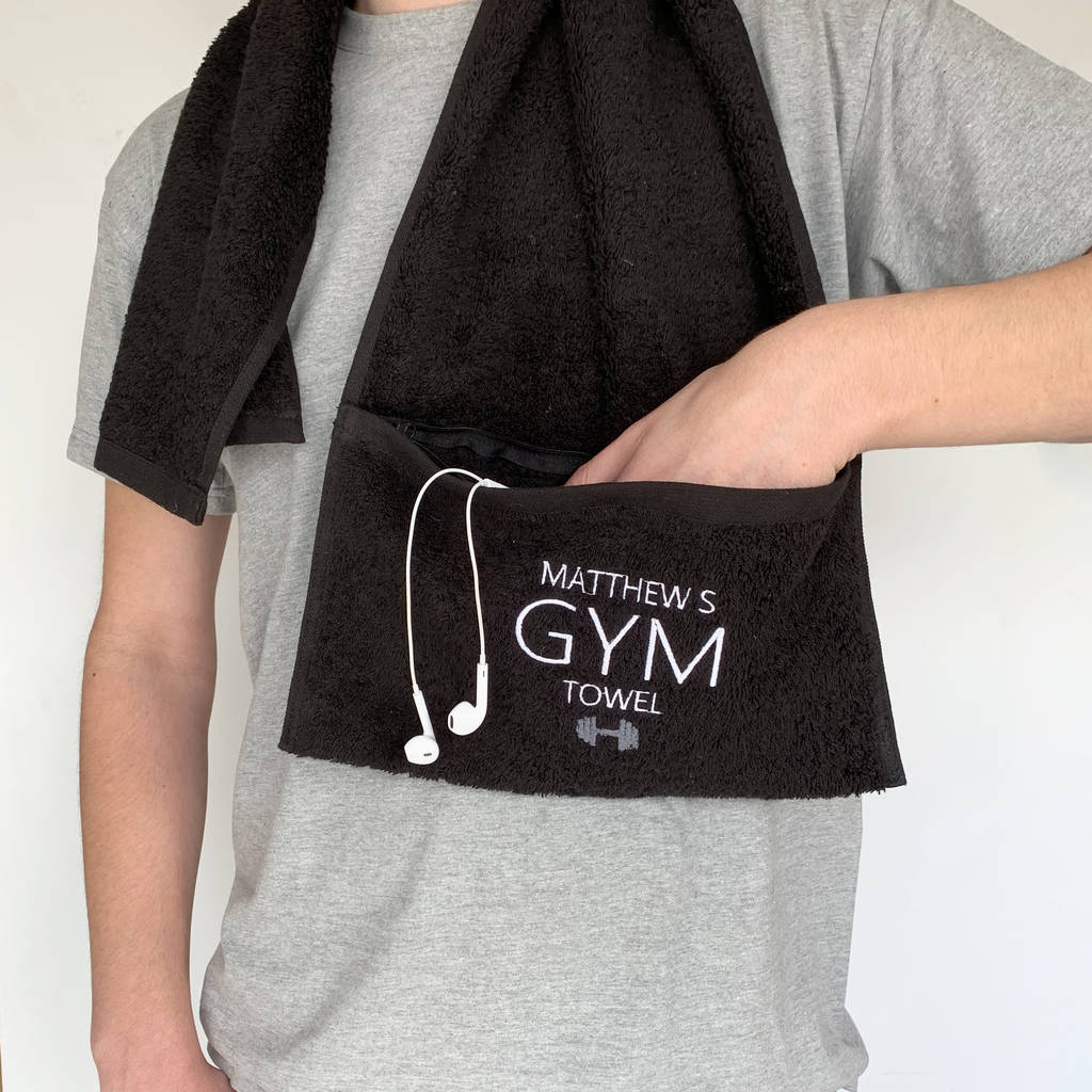Personalised Gym Towel With Zip Pocket, 1 of 3