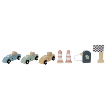 Personalised Wooden Car Racetrack Toy With Pitstop, 3 of 3