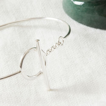 Sterling Silver T Bar Bangle, 5 of 7