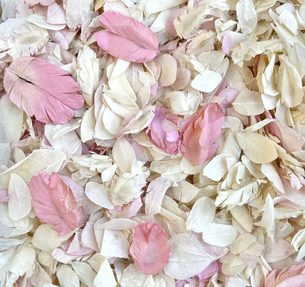 Ivory And Pink Biodegradable Wedding Confetti, 1 of 3