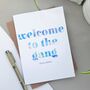 Welcome To The Gang | New Baby Boy Card | Personalised, thumbnail 1 of 2