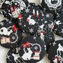 Black Christmas Design Fabric Handbag Mirror, thumbnail 1 of 3