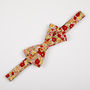 Mens Orange And Red Floral Bow Tie, thumbnail 4 of 6
