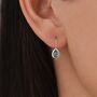 Sterling Silver Mystic Black Cz Droplet Drop Earrings, thumbnail 1 of 10