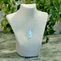 Silver Blue Sparkling Glass Sterling Silver Necklace, thumbnail 6 of 11