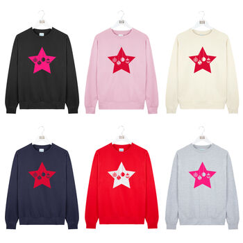 Neon Star Christmas Baubles Sweatshirt Jumper, 4 of 8