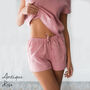 Women's Linen Pyjama Set T Shirt And Shorts, thumbnail 3 of 12
